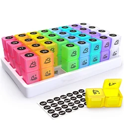 Portable Plastic Pill Box 32 Grid 31 Days Packing 7 Days Travel Kit - Organized Medicine Container for Travel