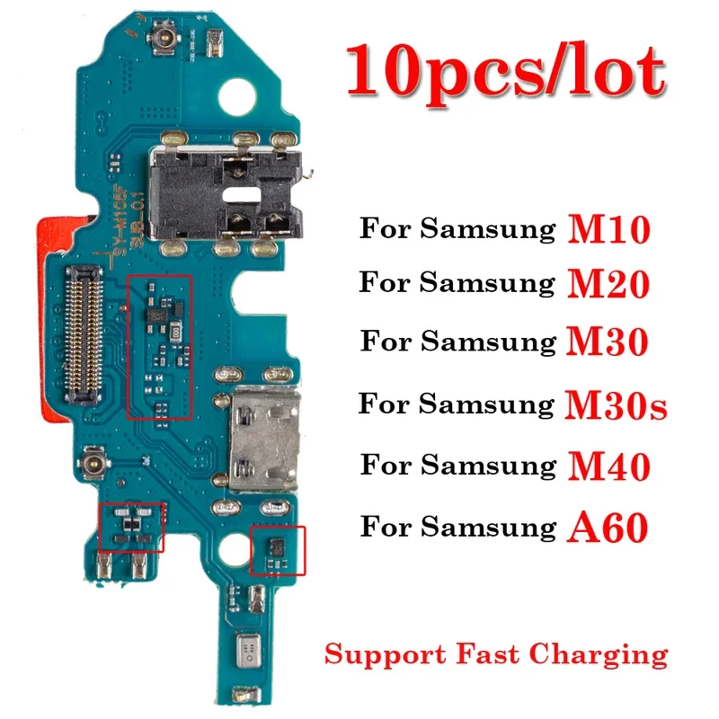 10 pcs/lot USB charger flex cable for Samsung Galaxy M10 M20 M30 m30s M40 A60 Dock Connector board charging port Flex