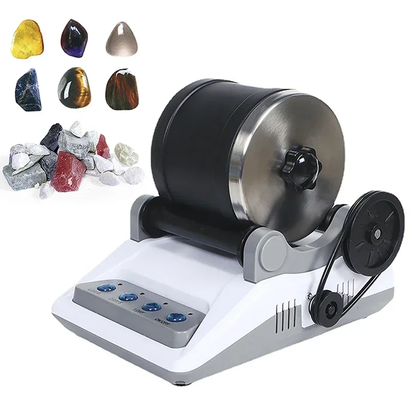 Rock Tumbler Kit DIY Electric Rock Tumbler Toy with Rough Gemstones Physical Science Experiment DIY Stone Polisher Grinder