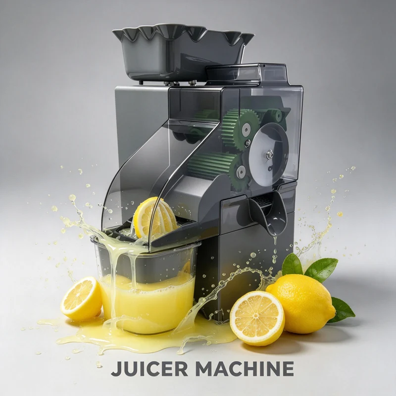 Automatische sapcentrifuge voor het scheiden van sapresten, geschikt voor gebruik in de horeca, in huis en voor commerciële doeleinden, voor het persen van sinaasappelsap en citroensap.