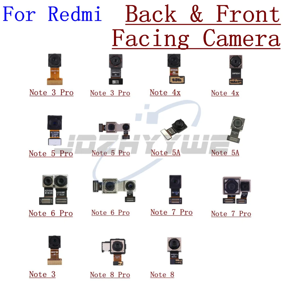 Back Main And Front Facing Camera Module Sensor Flex Cable For Xiaomi Redmi Note 8 7 6 5 3 Pro 4x 5A Replacement Parts