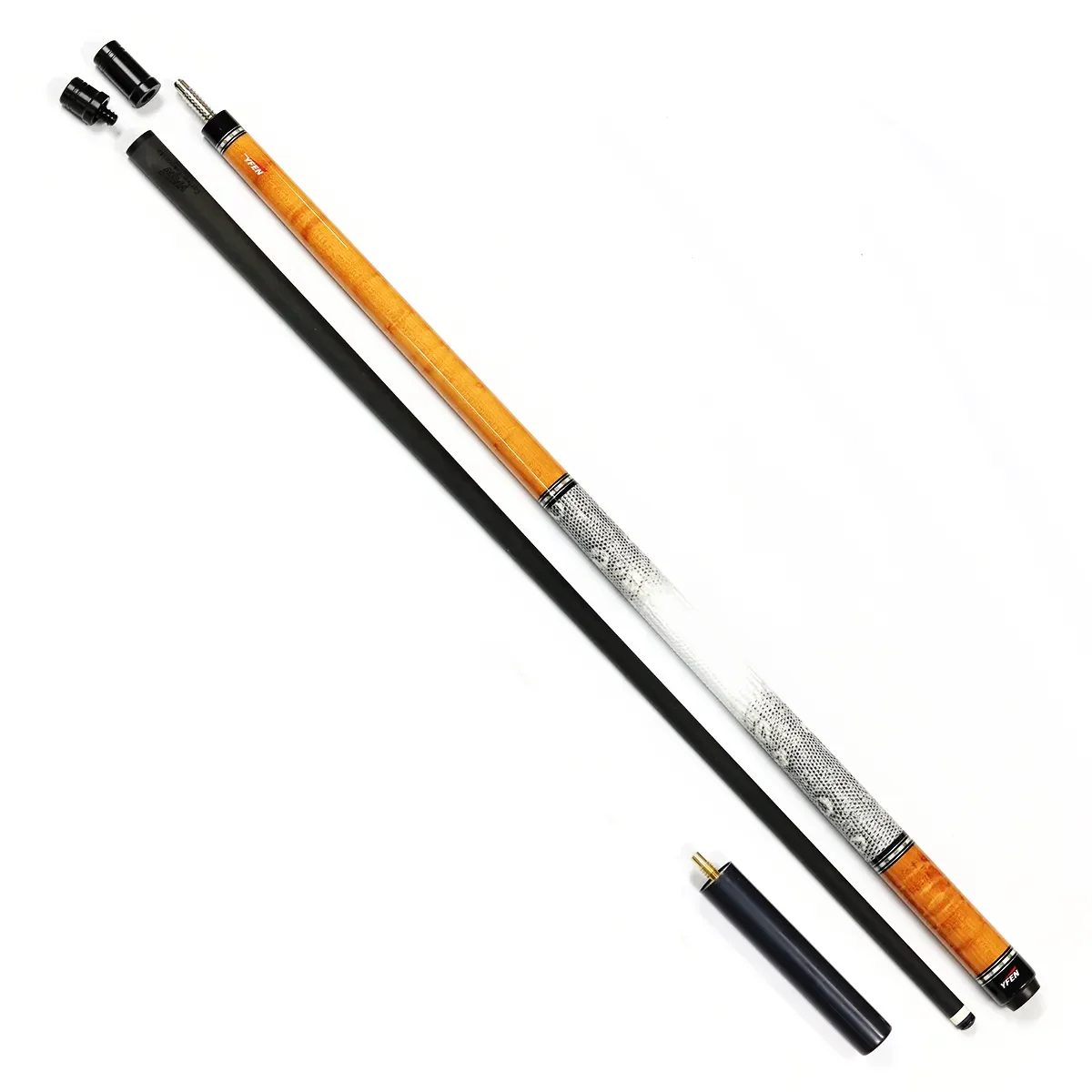 Superior quality Yfen handmade 1/2-pc carbon fiber shaft maple wood butt Billiard Pool Cue 12.5mm Tip with extension