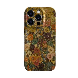 Etui Ins Literary and Retro Flowers do iPhone'a 16 15 14 13 Pro Max 12 11 Pro Plus XR Wstrząsoodporna, wąska, twarda folia ochronna