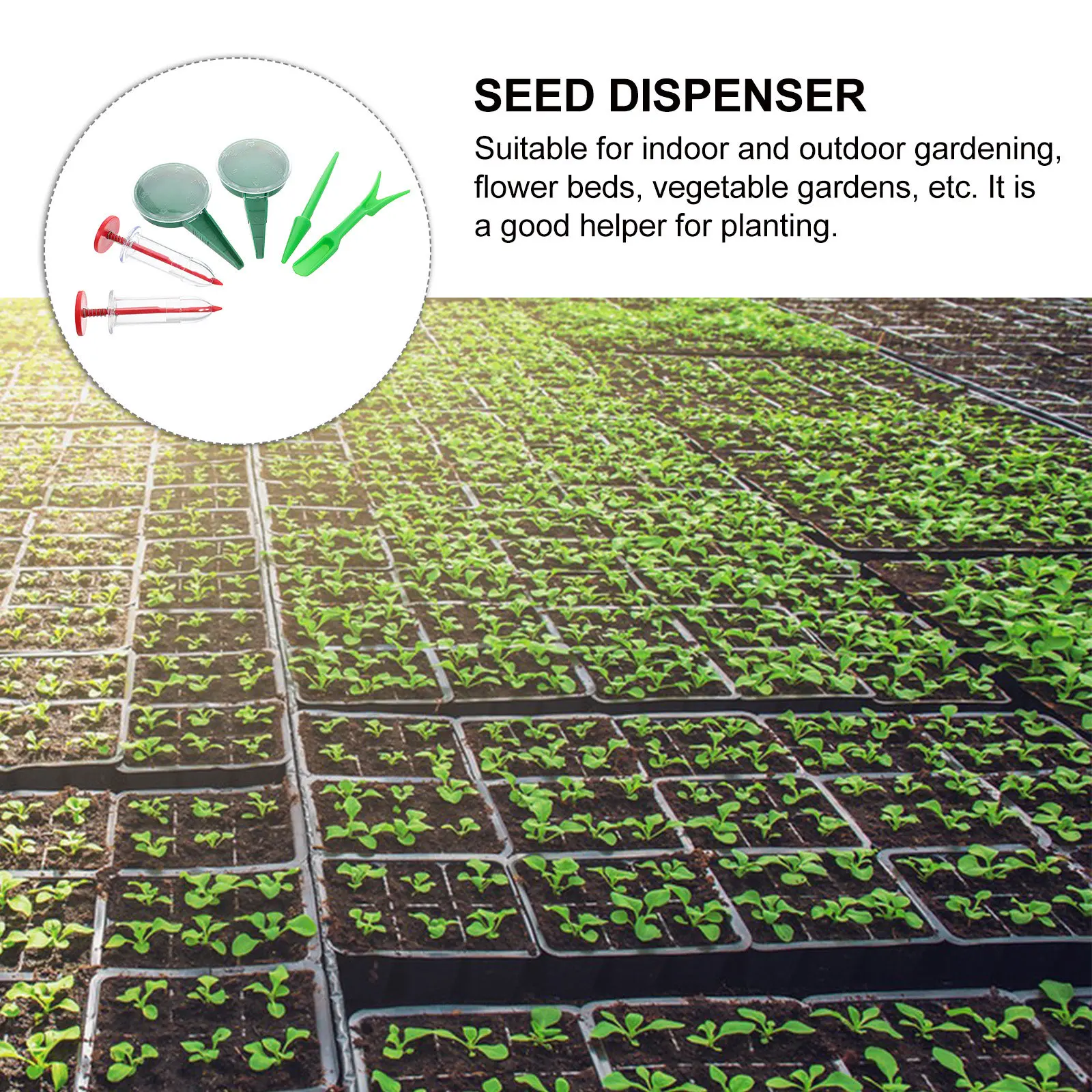 6pcs Garden Seeder H held Sowing Tools Seed Spreaders Lawn Planter Adjustable Depth Vegetable Grass Gardening Supplies