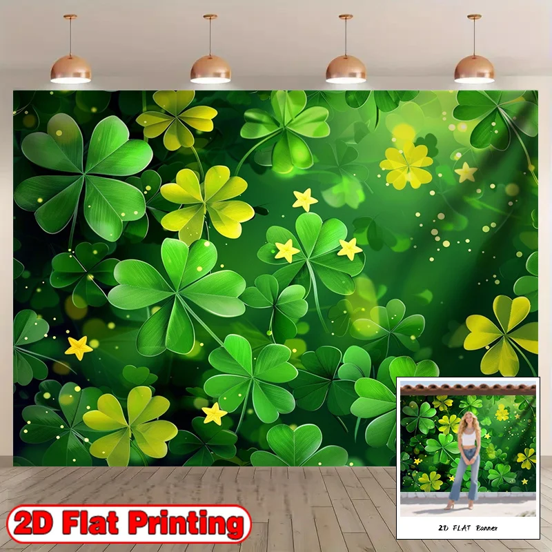 VIKAMA Dreamy Clover Leaf Green Banner Wohnzimmer und Schlafzimmer Innen- und Außendekoration Party- und Festivaldekoration