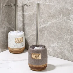 Nordic Light Luxury Ceramic Toilet Brush Household No Dead Corner Toilet Accessories Durable Type Bathroom accessories