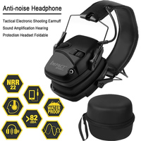 Electronic Shooting Earmuff Sports Shooting Impact Outdoor Anti-Noise Headset for Noise Reduction Foldable Noise Headphone