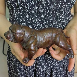 Vintage copper Dog Figurine ornaments Realistic Animal Figure, American Bully Pitbull Figurines Bull Terrier Dog Pet Healing