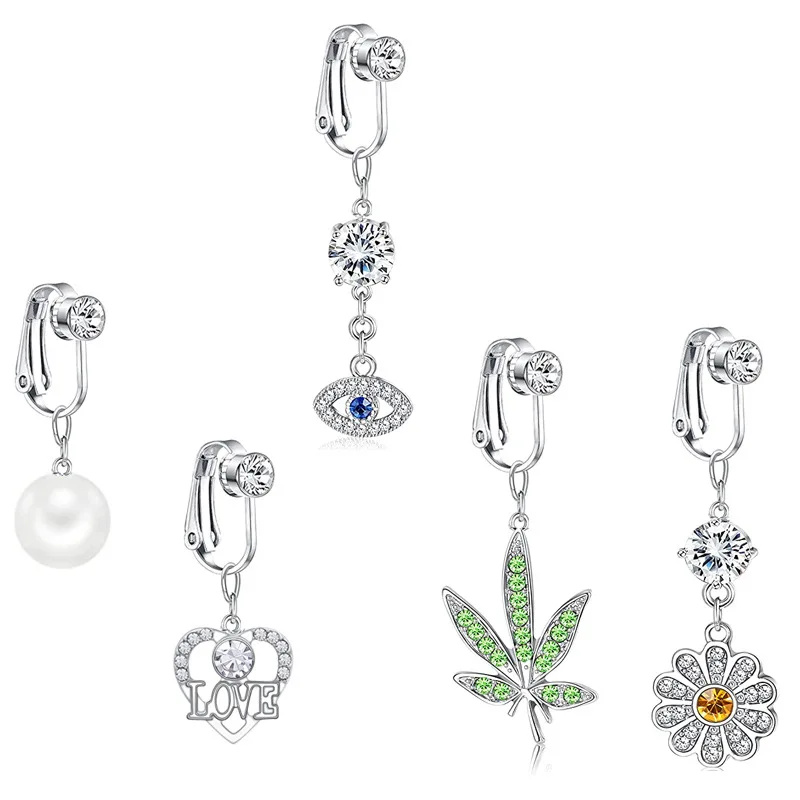 Faux Nep Buik Vlinder Nep Buik Piercing Hart Clip Op Navelstreng Navel Nep Pircing Vlinder Verlaat Kraakbeen Earring Clip