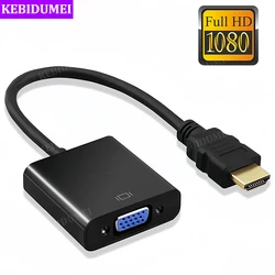 Adapter HD 1080P zgodny z HDMI na VGA Cyfrowy analogowy konwerter kabla VGA zgodny z męskiego na żeński do komputera PC Laptop Tablet