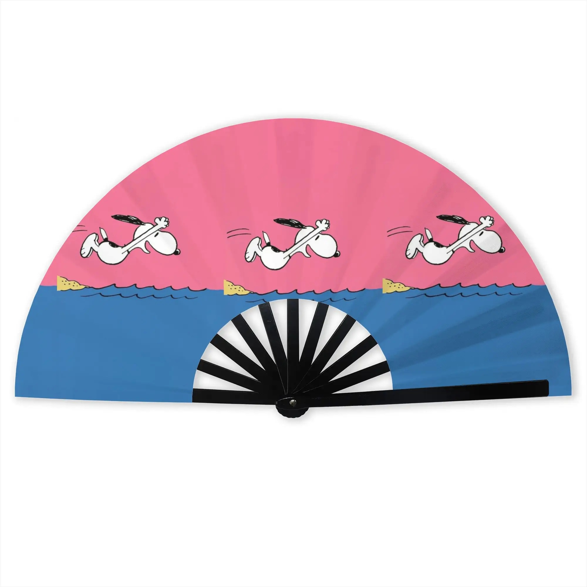 Personalised Cute Cartoon S-Snoopys Hand Fan Promotional Gift Party  Durable Folding Fans Novelty Bulk Pack Fan