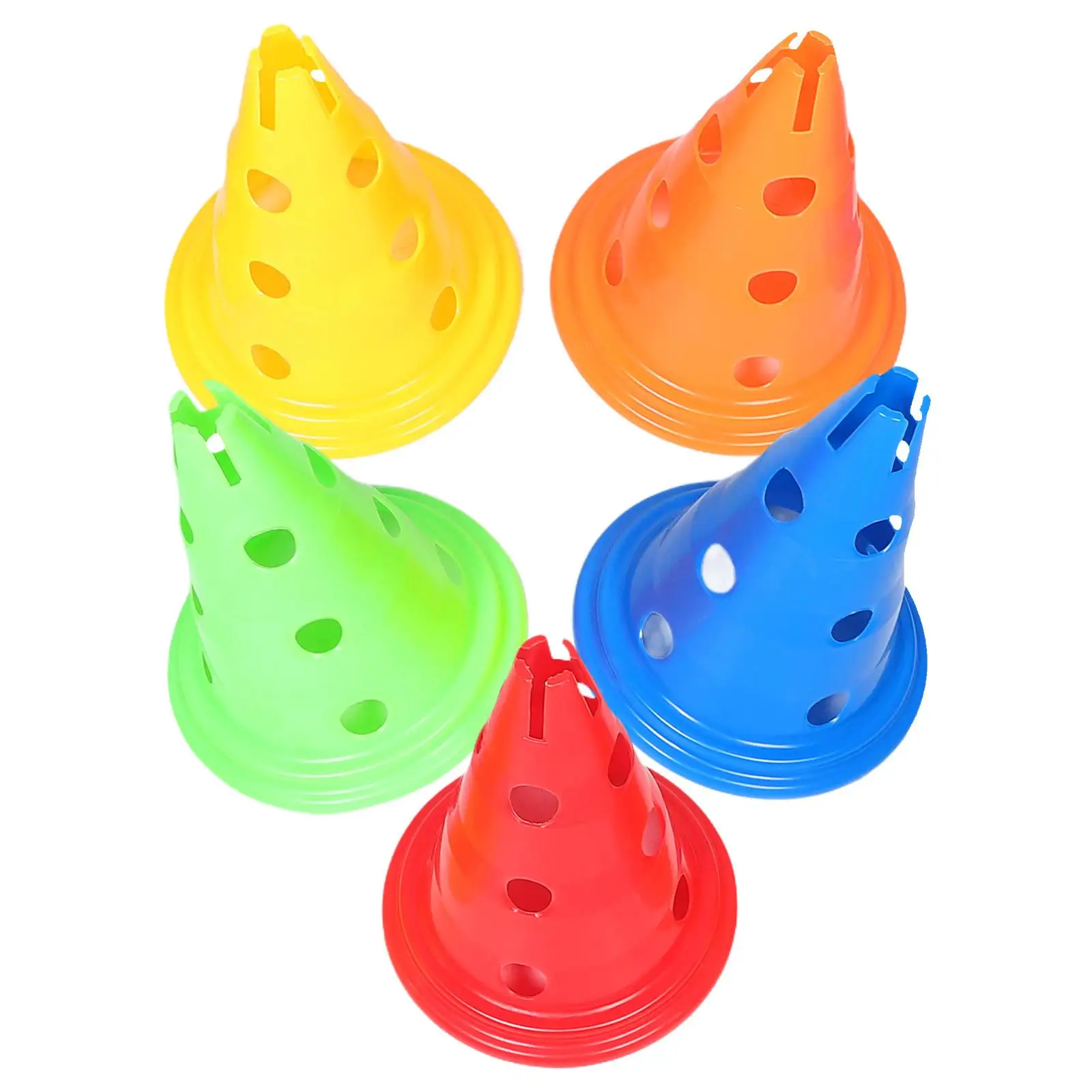 

5 Pcs Road Cone Sign Bucket Agility Cones Obstacle Soccer Training Equipment Pe Carpet Markers Course for Kids Child