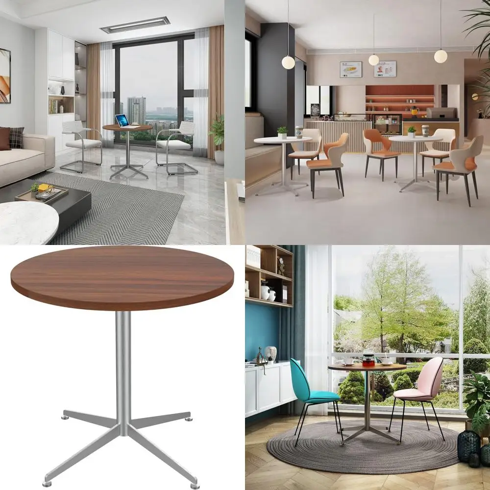 

Compact Round Dining Table for Kitchen and Living Room, Waterproof Surface, Easy Assembly, 31.5