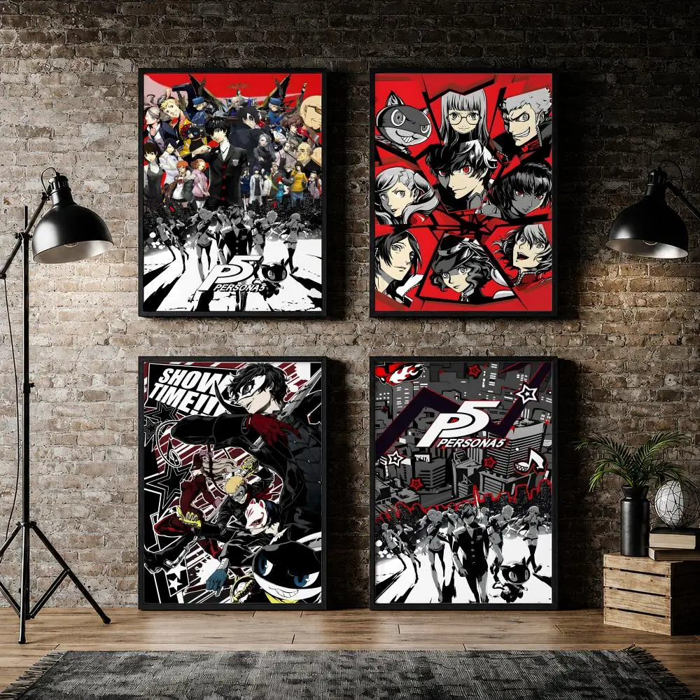 Game Persona 5 Phantom Thief Aesthetic Poster PVC HD Peel and Stick Modern Poster Home Office Living Room Dining Room Wall Decor