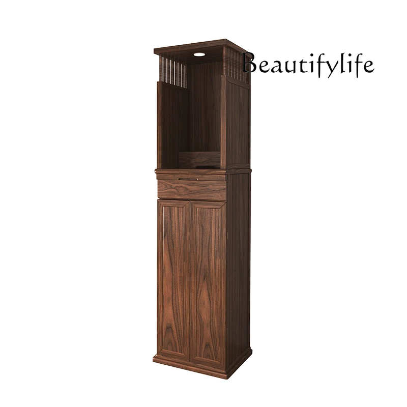 Solid Wood Buddha Niche New Chinese Style Clothes Closet Household Minimalist Buddha Cabinet Solid Wood Altar Modern