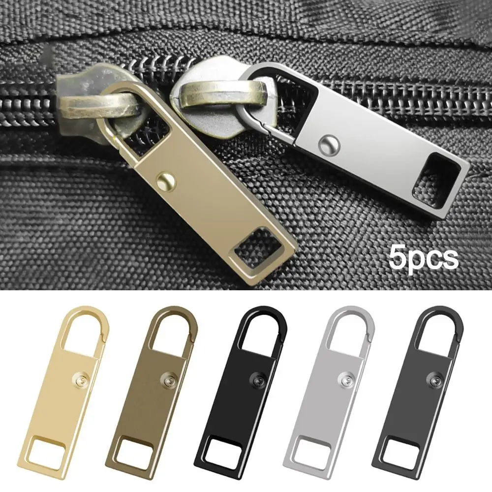 5PCS New Metal Zip Puller Replacement Tab Zipper Sliders Head Zipper Head Detachable Backpacks Purses Repair Sewing Accessories