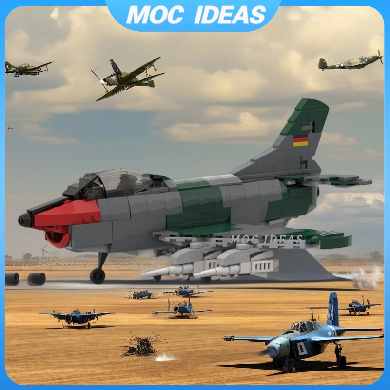 العسكرية MOC اللبنات فيات G 91 جينا مقاتلة جت 1/40 مقياس الطوب التجمع نموذج حلية لتقوم بها بنفسك ألعاب أطفال هدية عيد الميلاد #1