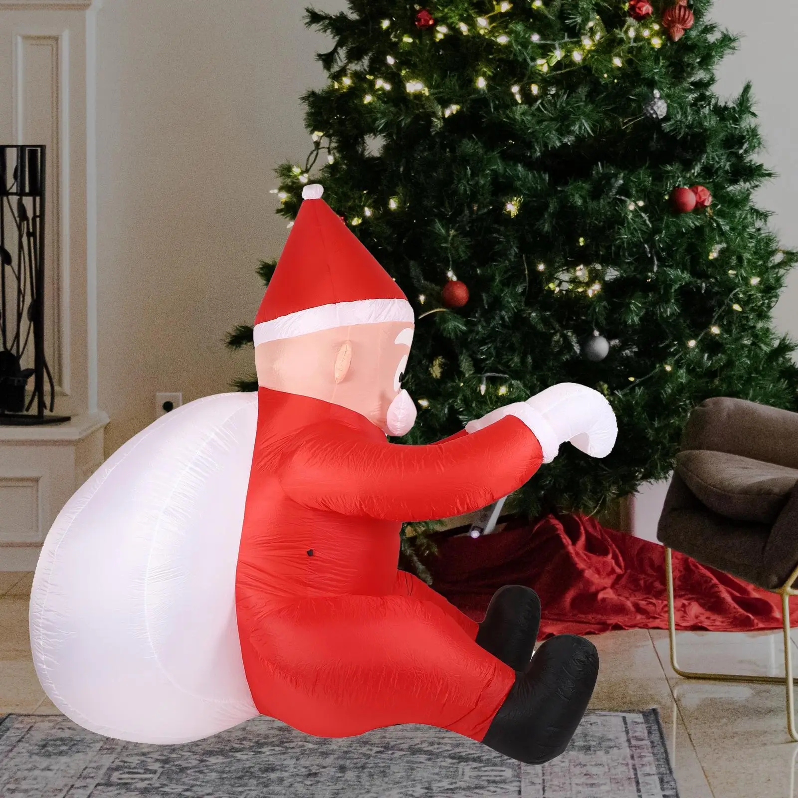 

Christmas Inflatable Hanging Santa Props Xmas Decoration Gift Unique Yard Decor for Window Festival Xmas Porch Patio