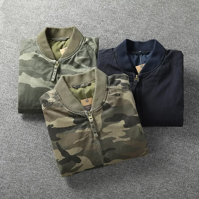 

2026 Men’s Korean-Style Camouflage Jacket – Washed Cotton Loose Fit Trendy Coat for Young Adults