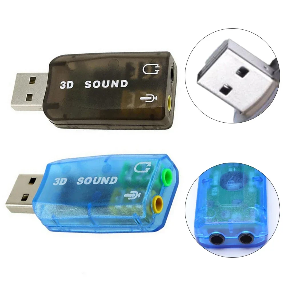 Zewnętrzna karta dźwiękowa USB Interfejs 5.1-kanałowy Mikrofon i słuchawki stereo Karta dźwiękowa 3D Adapter audio Komputerowy dźwięk PCI