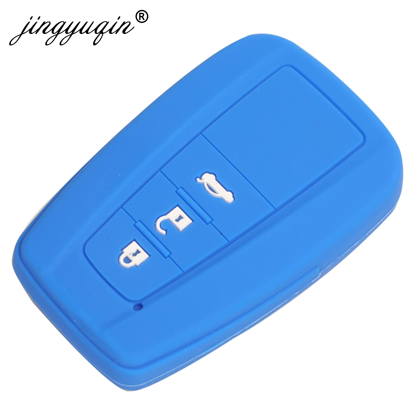 jingyuqin Skin Silicone Key fob Case for Toyota Camry 2017 2018 CHR Prius Corolla RAV4 Remote 3 Button Keyless Cover Protect