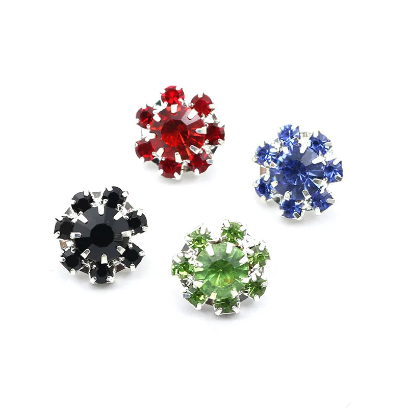 

New 10/Piece 15MM Colored Rhinestone Button Handmade Material Clothing Decoration Button Accessories