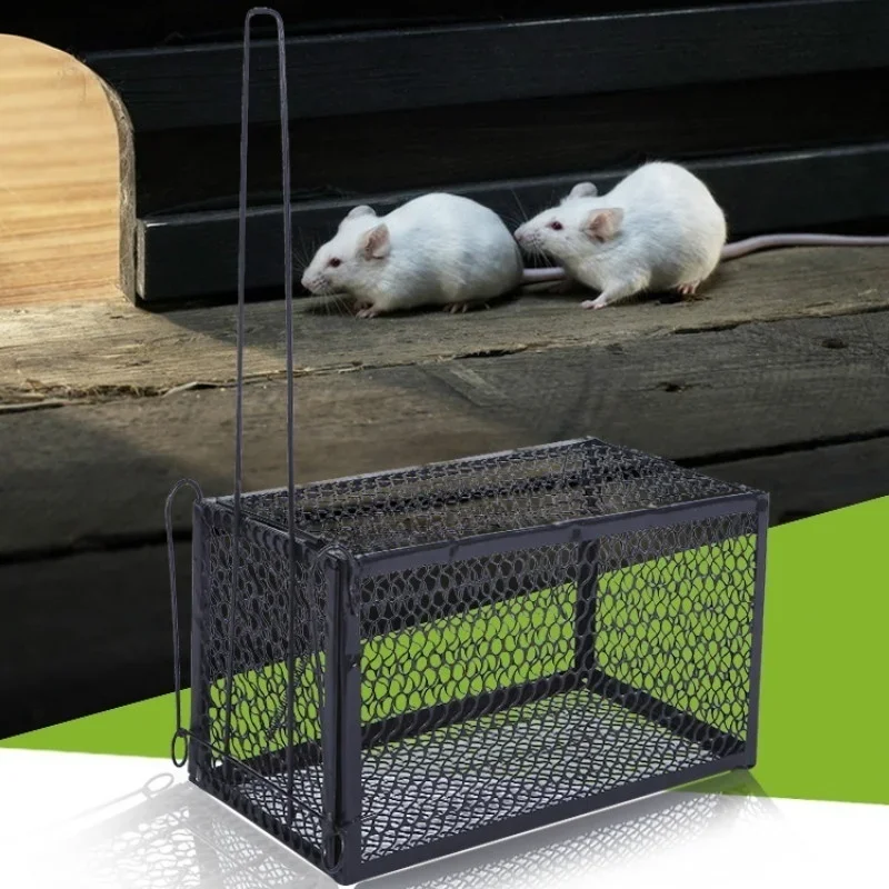 Metal reusable indoor and outdoor mousetrap, smart self-locking mousetrap, safe and sturdy wire mesh for home use