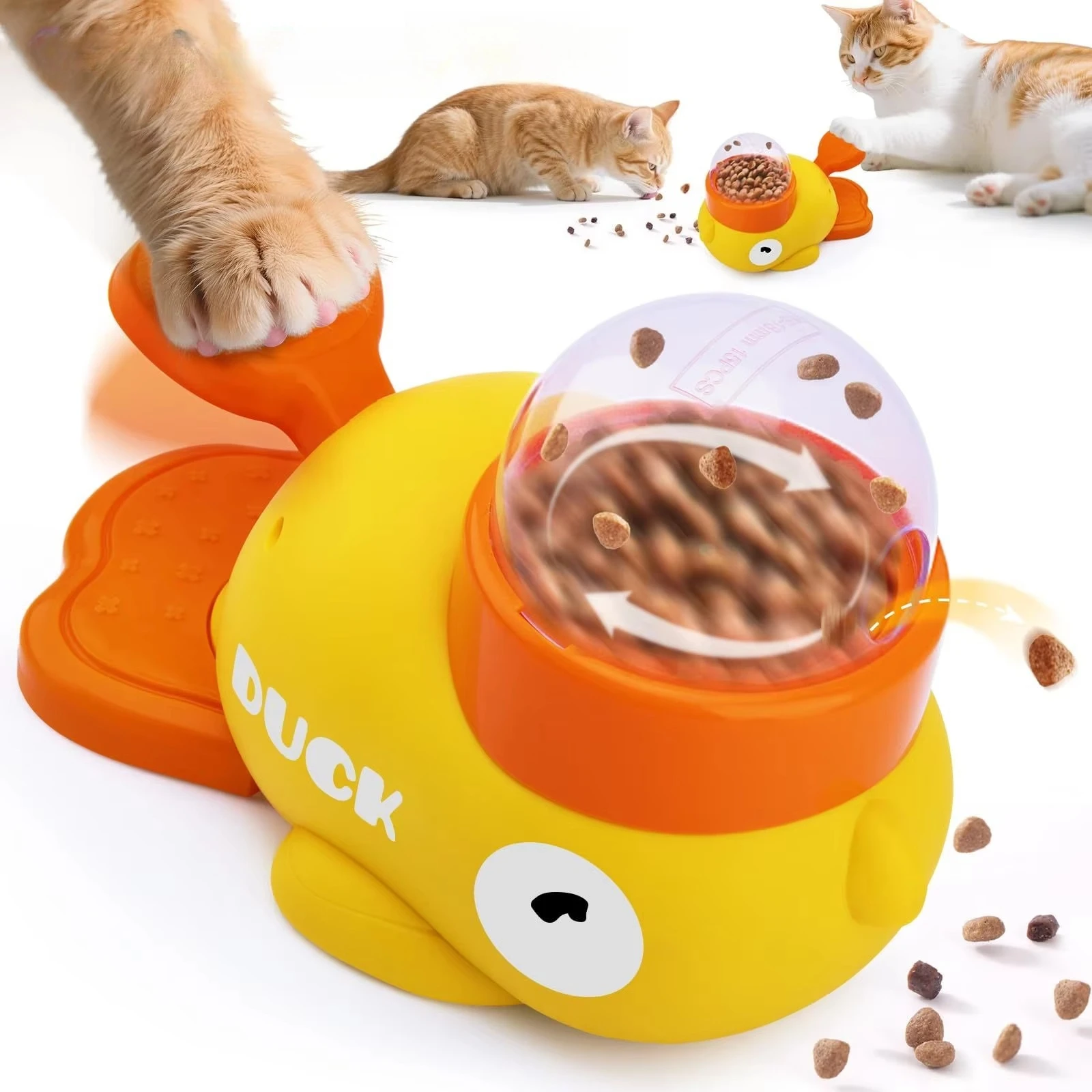 Dog Puzzle Feeder Toy - Gelber Enten-Futterautomat, interaktives Spielzeug für Katzen