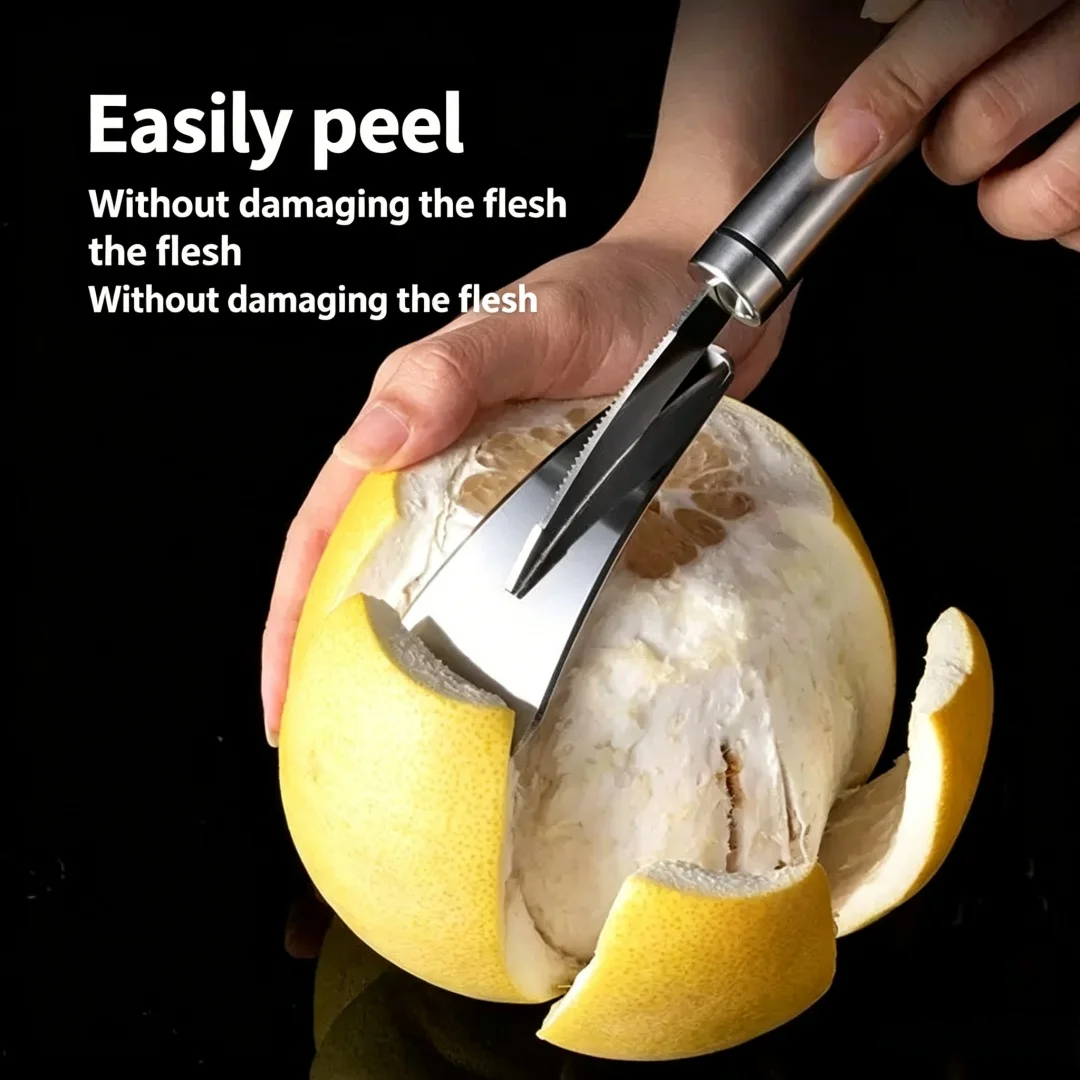 No More Bitter Pith Stainless Steel Orange Peeler – Clean Citrus Strip Removal – Comfortable Handle Fruit Prep Tool - Detail 1