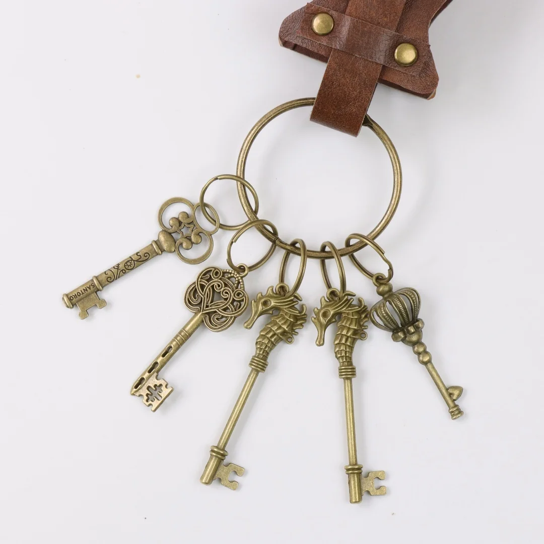 Retro Metall-Schlüsselanhänger Kreisförmige Ringe Cosplay-Gürtel Mittelalterliche Kleidungsaccessoires Renaissance-Stil Schlüsselanhänger-Gürtel für Kostüme – Detail 8