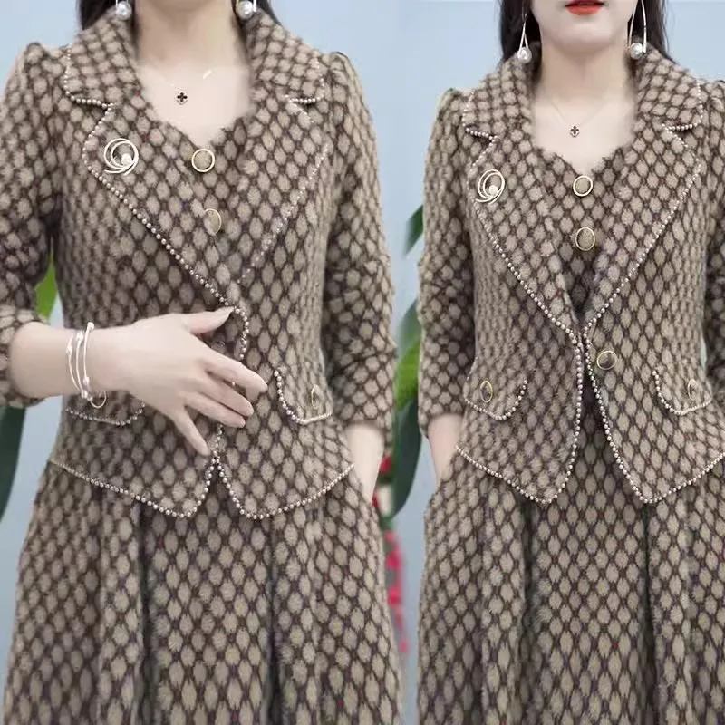 2024 primavera e autunno nuovo stile occidentale moda di alta qualità colletto del vestito 2 pezzi Set femminile camicia a maniche lunghe Set di