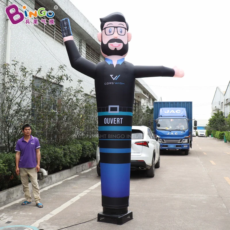 Custom 3mH Inflatable Tube Man For Shop Decoration Advertising Sky Air Dancer Toys