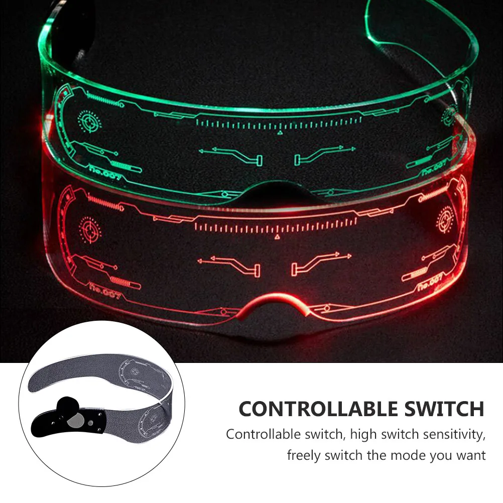 

Glowing Glasses LED Acrylic Flashing Lightweight Eyeglasses for Party Celebration Unisex Accessories Durable Smooth