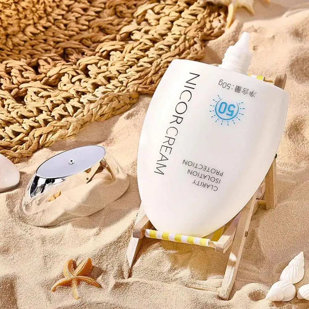 50g protezione solare per l'isolamento del viso e del corpo SPF 50 + isolare l'umidità della crema UV illumina il tono della pelle per la cura della pelle W4P6