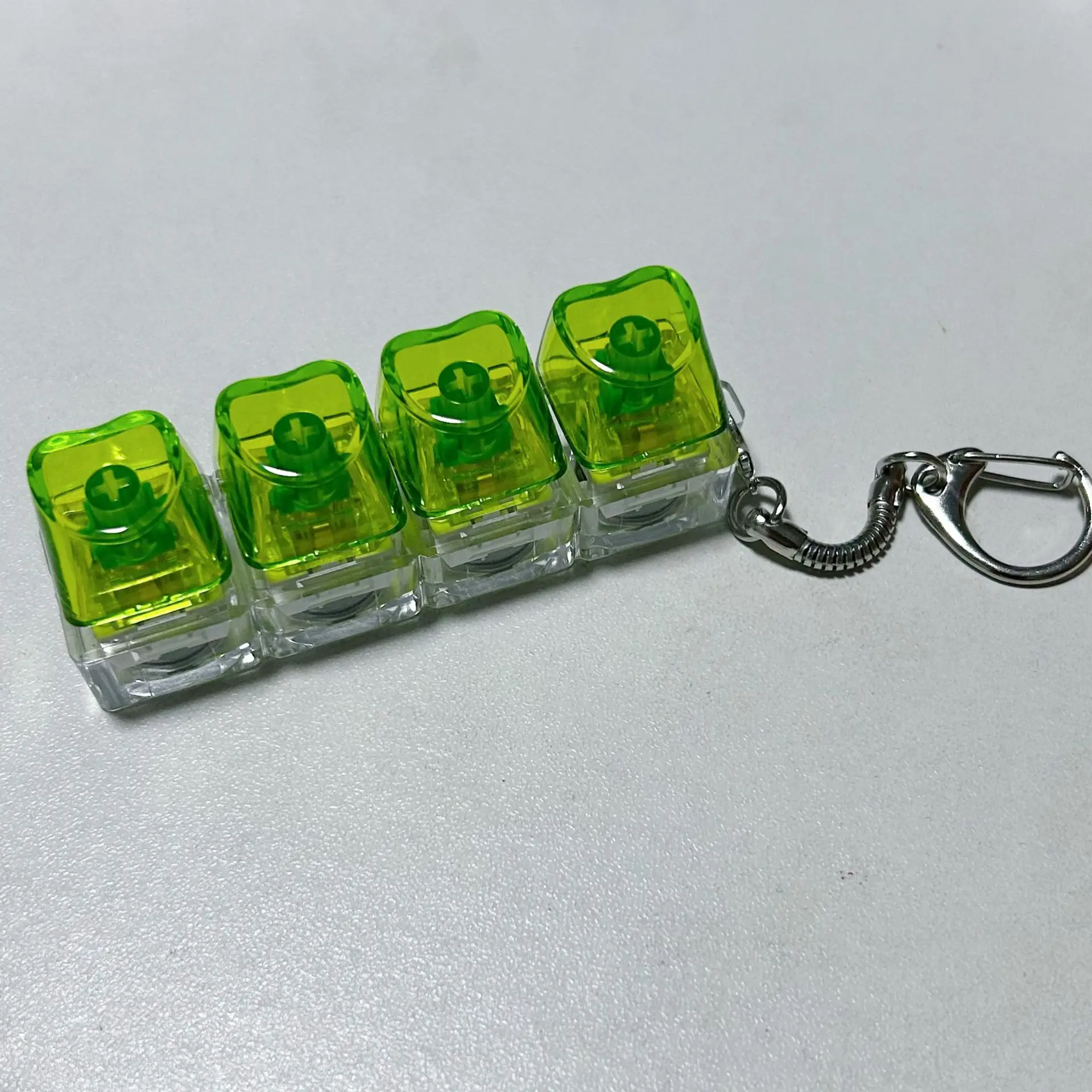 Colourful Hearts 4-Grid Glowing  Fingertip Stress Relief Toy Cute Candy Button Finger Clicker Toy ECD Mechanical Keyboard Fidget