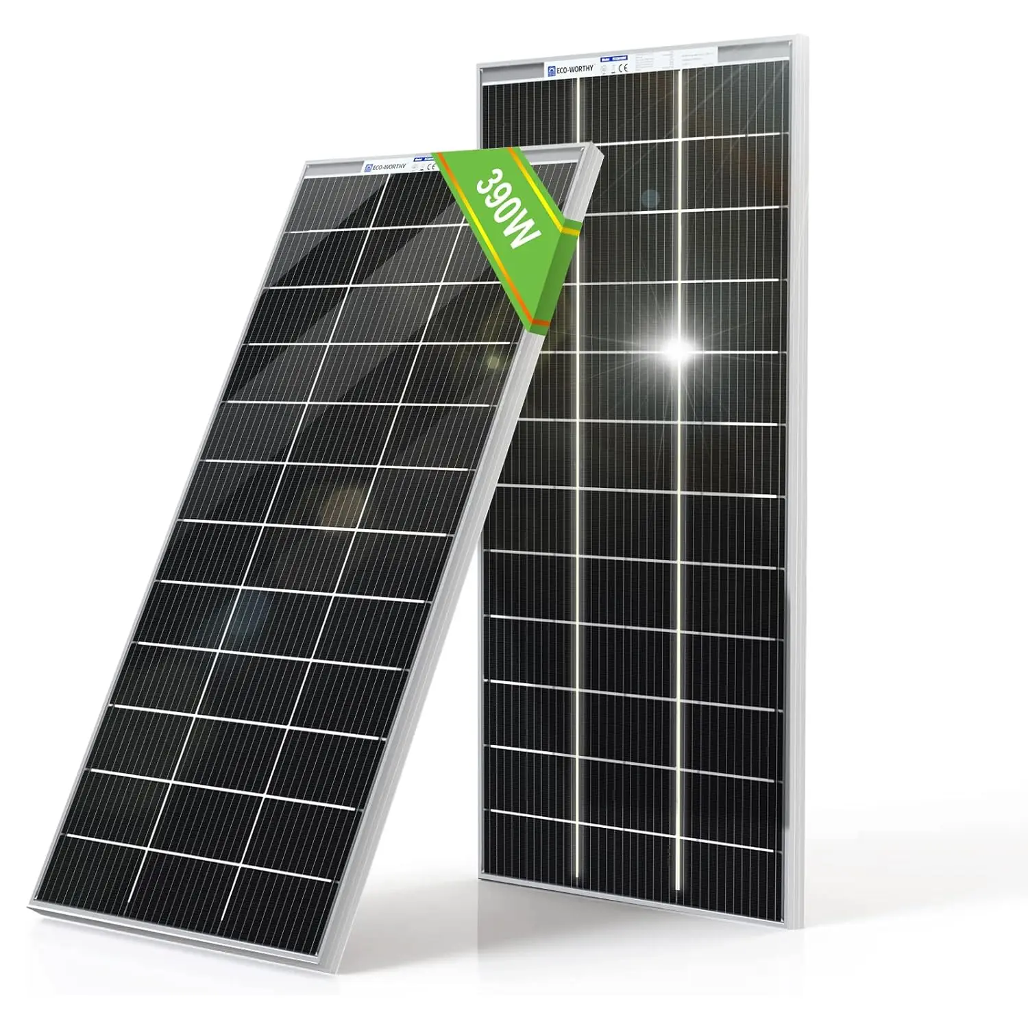 

ECO-WORTHY 400W Bifacial Solar Panel 2pcs 195 Watt 12 Volt Monocrystalline Solar Panel Module Off Grid PV Power for Home,