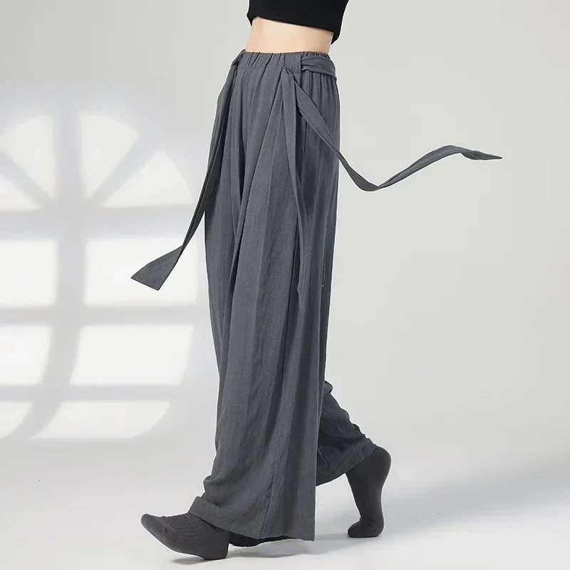 Pantaloni larghi da donna a gamba larga pantaloni da danza classica abiti per la pratica della danza cinese abbigliamento per l'allenamento del corpo