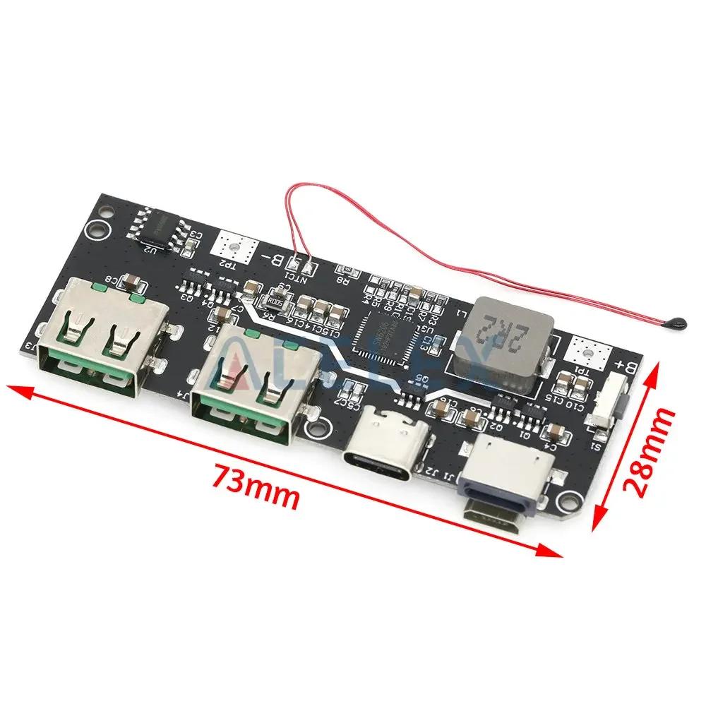 QC4.0 QC3.0 LED Dual USB 5V 4.5A 22.5W Micro/Type-C USB Mobile Power Bank 18650 Charging Module Temperature / Circuit Protection