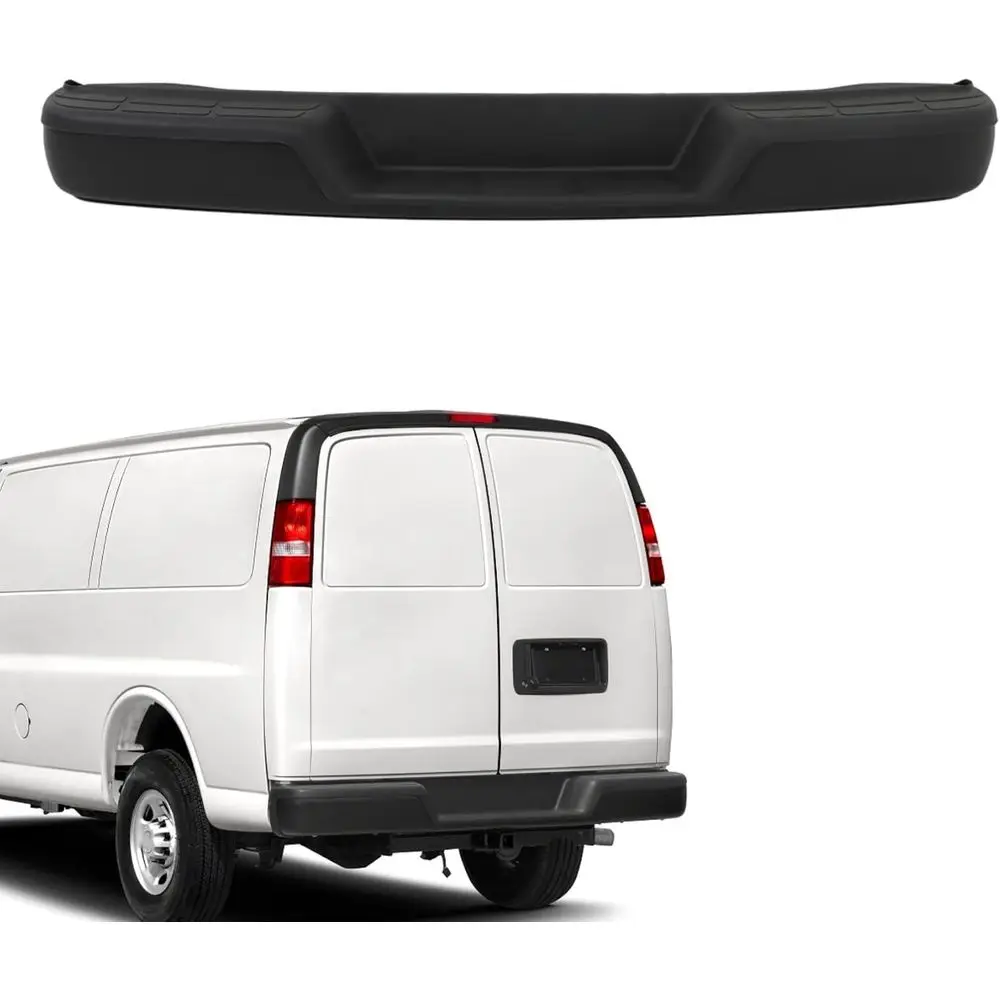 

Black Steel Rear Bumper Assembly without Park Assist Sensor Holes Replacement for Express Savana 1500 2500 3500 1996-2021 GM1103