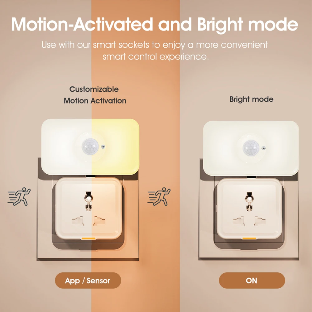 Tuya WIFI PIR Sensore di movimento Rilevamento del corpo umano Smart LED App di rilevamento della luce notturna Voice Smart Life Funziona con Alexa GoogleHome