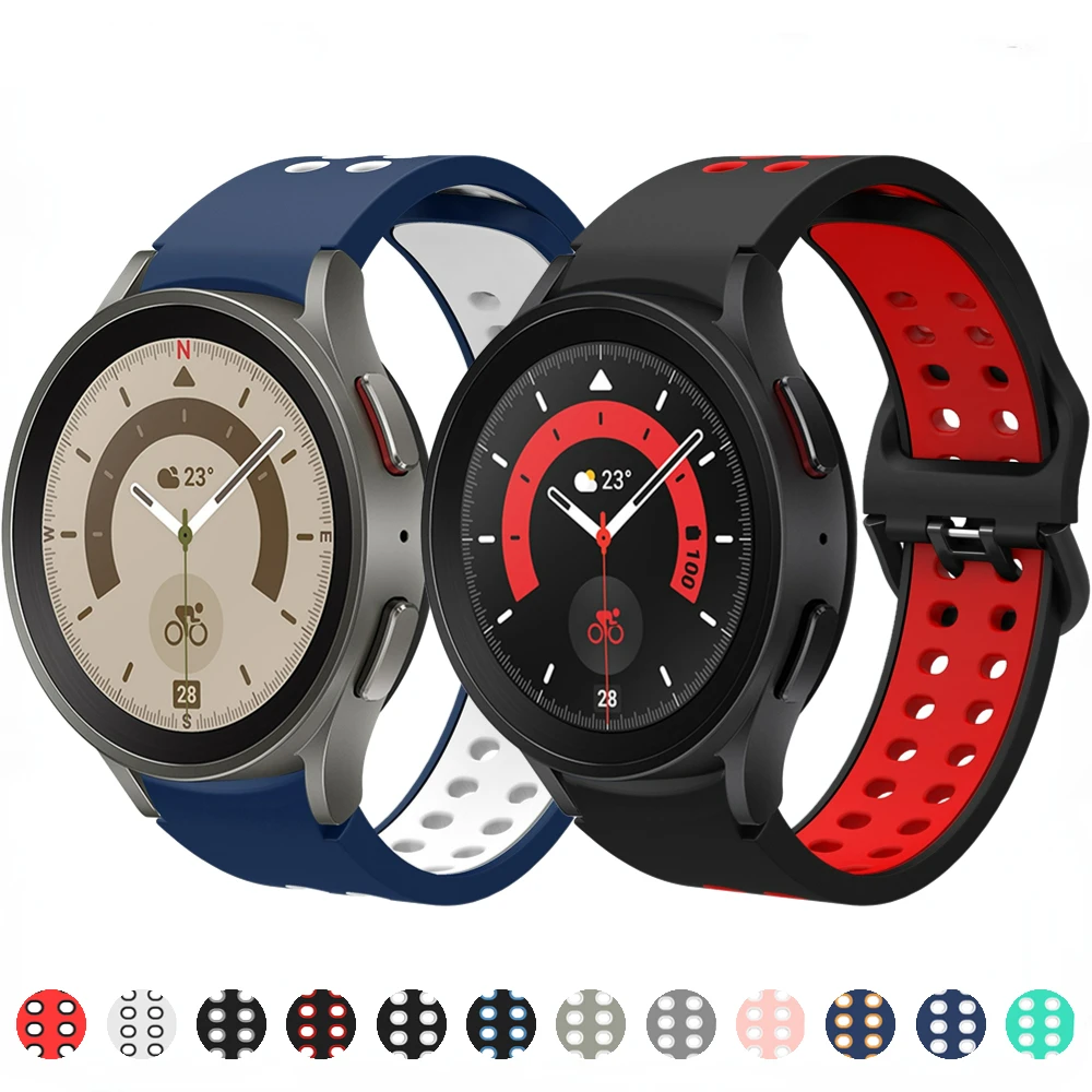 20mm Silicone Strap for Samsung Galaxy Watch 6/4 Classic 47mm 43mm/5 Pro 45mm Bracelet for Galaxy Watch 7/6/5/4 44mm 40mm Band