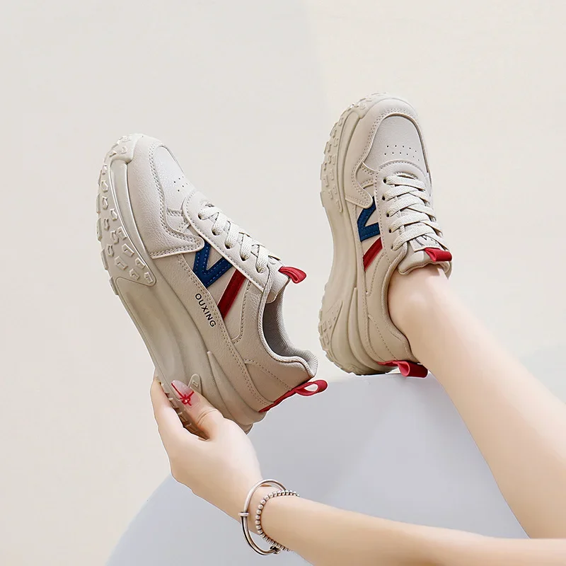 أحذية المشي الجديدة ذات النعل السميك غير القابلة للانزلاق في الفصول الأربعة للاستخدام الخارجي، أحذية المشي ذات النعل الناعم للأحذية النسائية الكاجوال #2