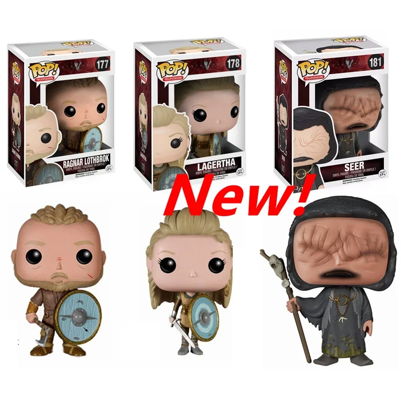 NEW FUNKO POP Ragnar Lothbrok #177 Lagertha #178 Seer #181 Action Figure Toys Vinyl Dolls Collection Hot Toys