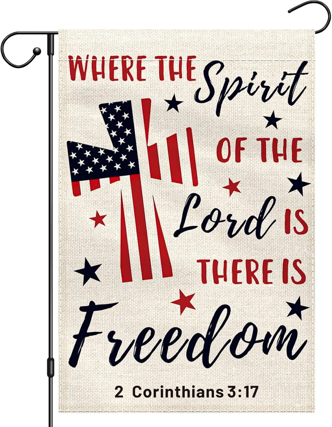 Patriotic Memorial Garden Flag 12x18 Inch Double Sided, Christian Religious Freedom Flags for Outdoor Decor, 4th of July Ame PPM