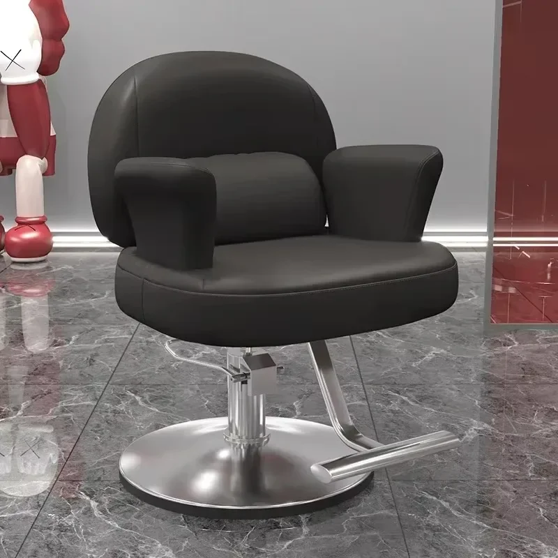 Black Salon Modern Barber Chair Nordic Personalized Cheap Beauty Chair Classic Leg Rest Adjustable Cadeira Salon Furniture