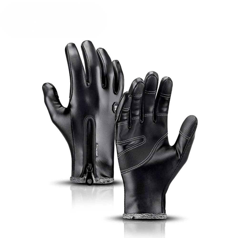 

Kyncilor мужские зимние перчатки велосипедные перчатки бархатные кожаные мужские перчатки с сенсорным экраном для спорта термостойкие велосипедные перчатки для скалолазания