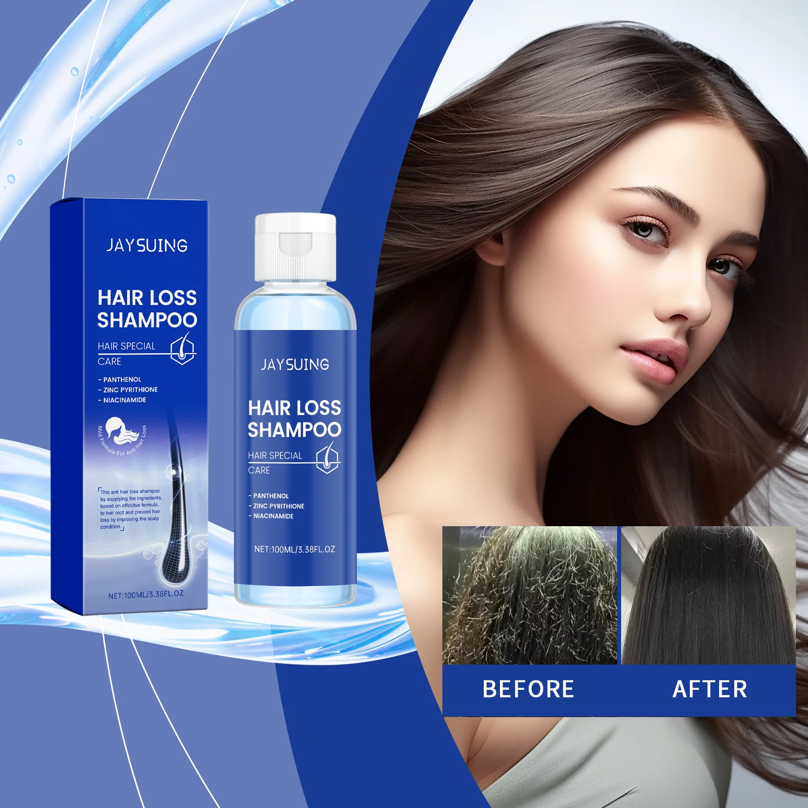

JAYSUING 100ml Hair Loss Shampoo Anti-Hair Loss Treatment For Men and Women Rapid Thickening and Re-Oil Beauty Health
