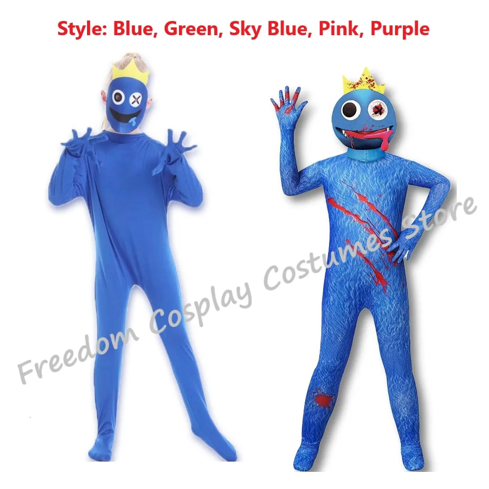 

Rainbow Friends Costume Kids Boys Girl Blue Monster Wiki Cosplay Horror Game Halloween Jumpsuit Canival Birthday Party Costumes