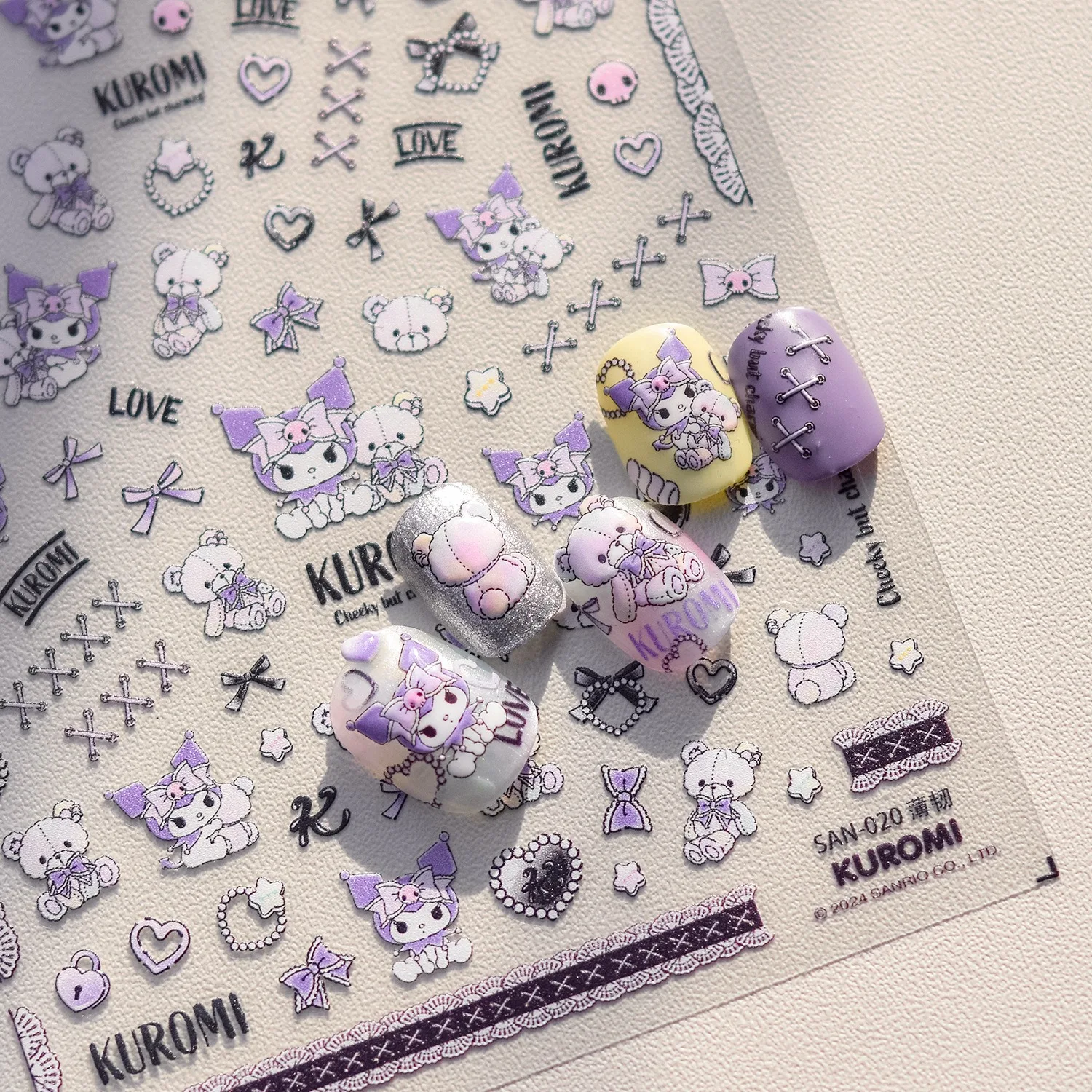 

Sanrio Nail Art Supplies Cartoon Kuromi Hello Kitty Nail Stickers Nail Art Decoration Cinnamoroll Melody Anime Nail Art Decals