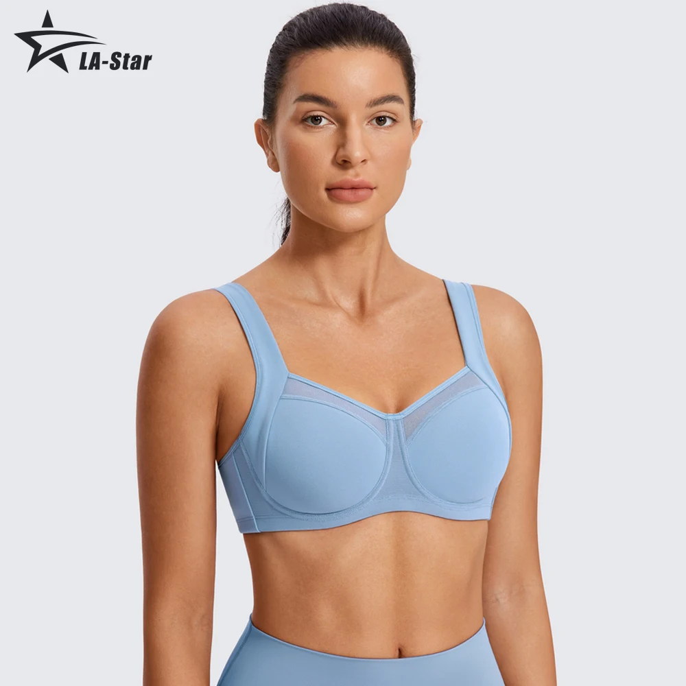 Women Bras Top High Impact Underwire Sports Bra with Adjustable Straps Full Figure Running Workout Fitness Boxing Bra